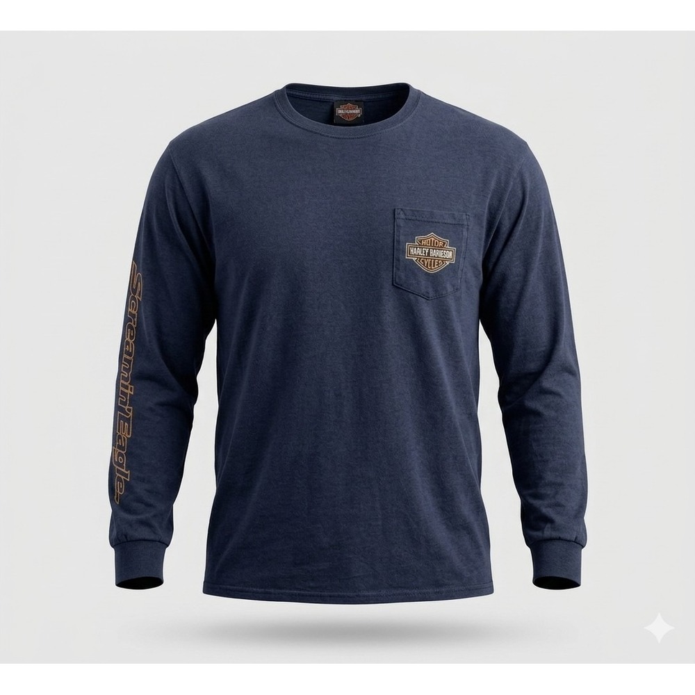 Harley-Davidson Santa Fe, NM Men's Blue Long Sleeve T-Shirt. Size 2XL